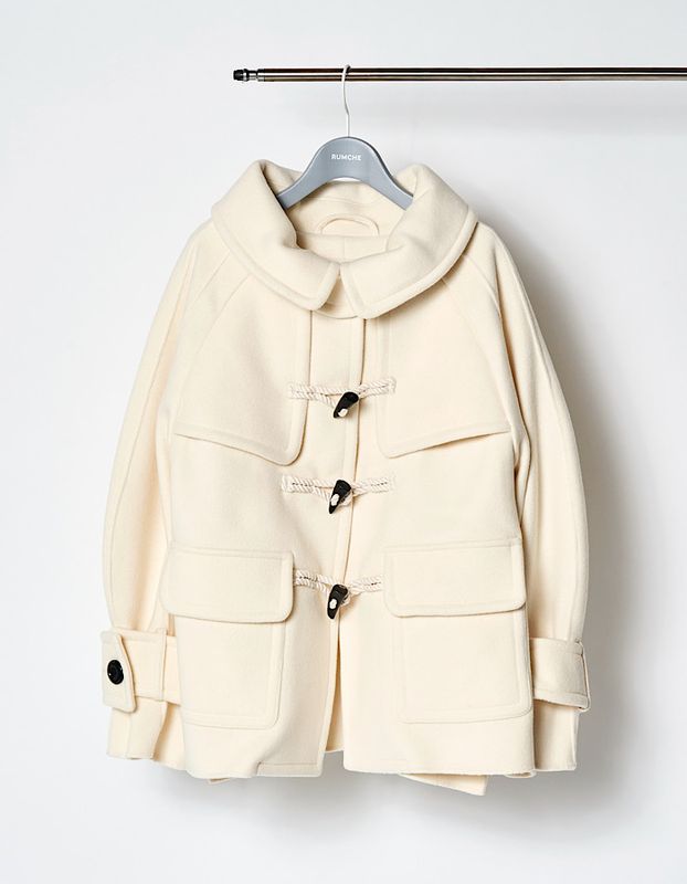 River Short Duffle Coat / white