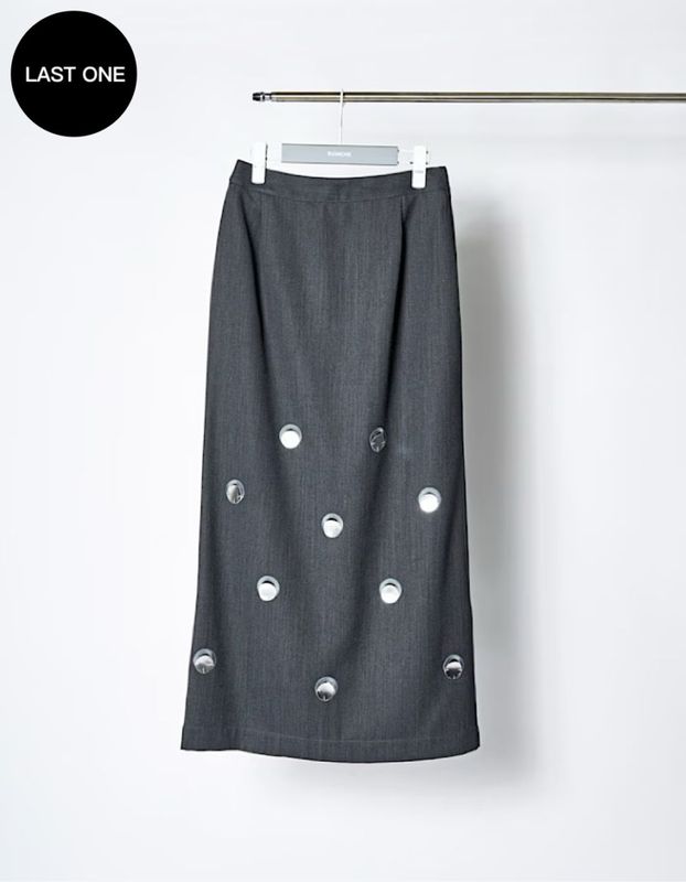 Dot Mirror Skirt / gray