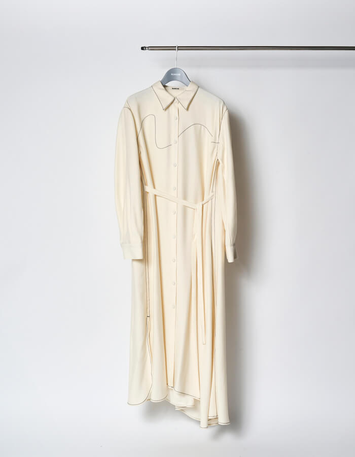 【RUMCHE】Art Stitch Shirt Dress シャツワンピース Art Stitch Shirt Dress / off white | DRESS | RUMCHE OFFICIAL