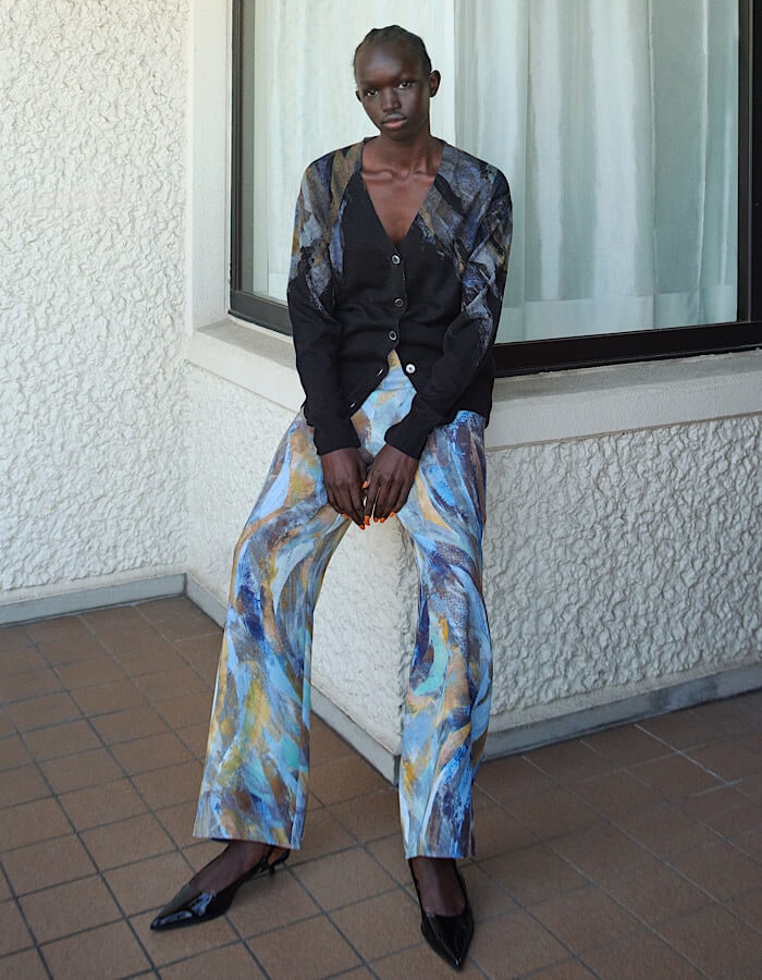 パンツ RUMCHE Water Print Trousers パンツ RUMCHE Water Print Trousers RUMCHE Water Print