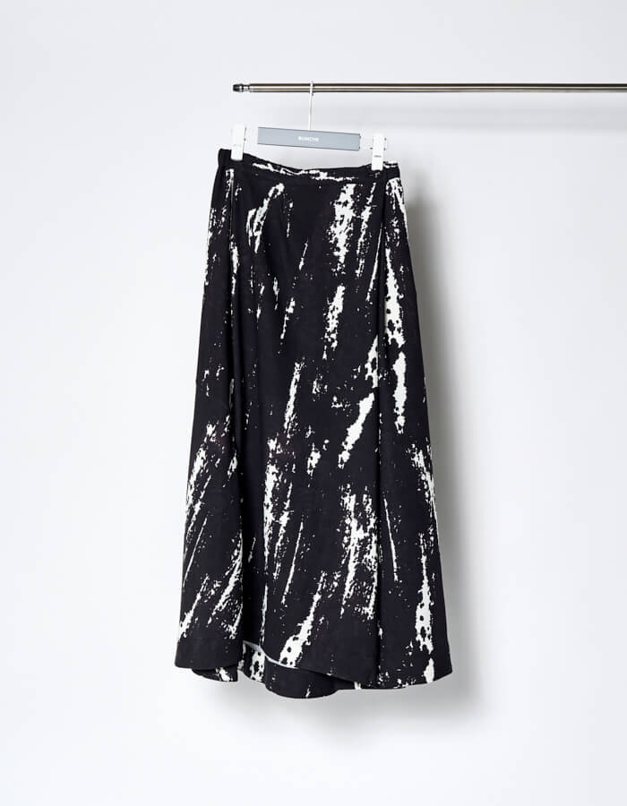 スカート Y's 21AW W/SAXONY ROLLER PAINT SKIRT 1 IRO FALL
