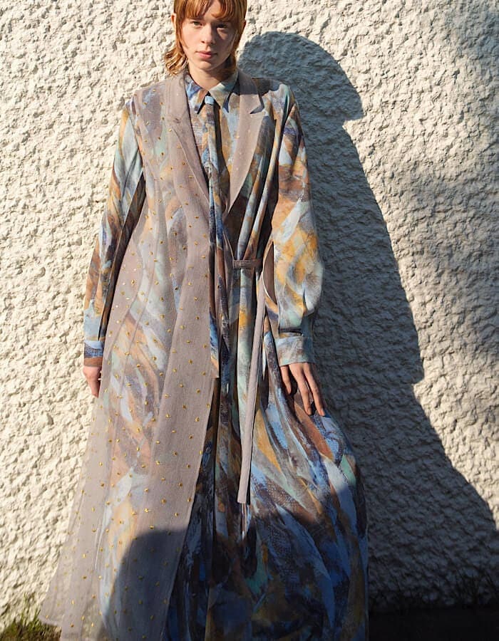 Dot Embroidery Sheer Gilet / light gray | DRESS | RUMCHE