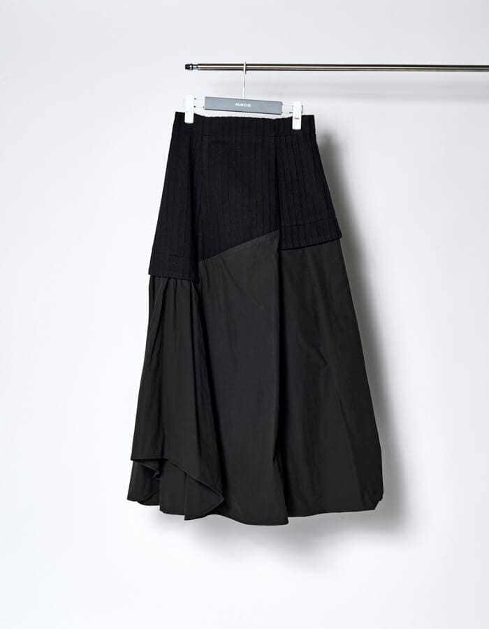 Knit Bonding Typewriter Skirt / black | BOTTOMS,SKIRT | RUMCHE 