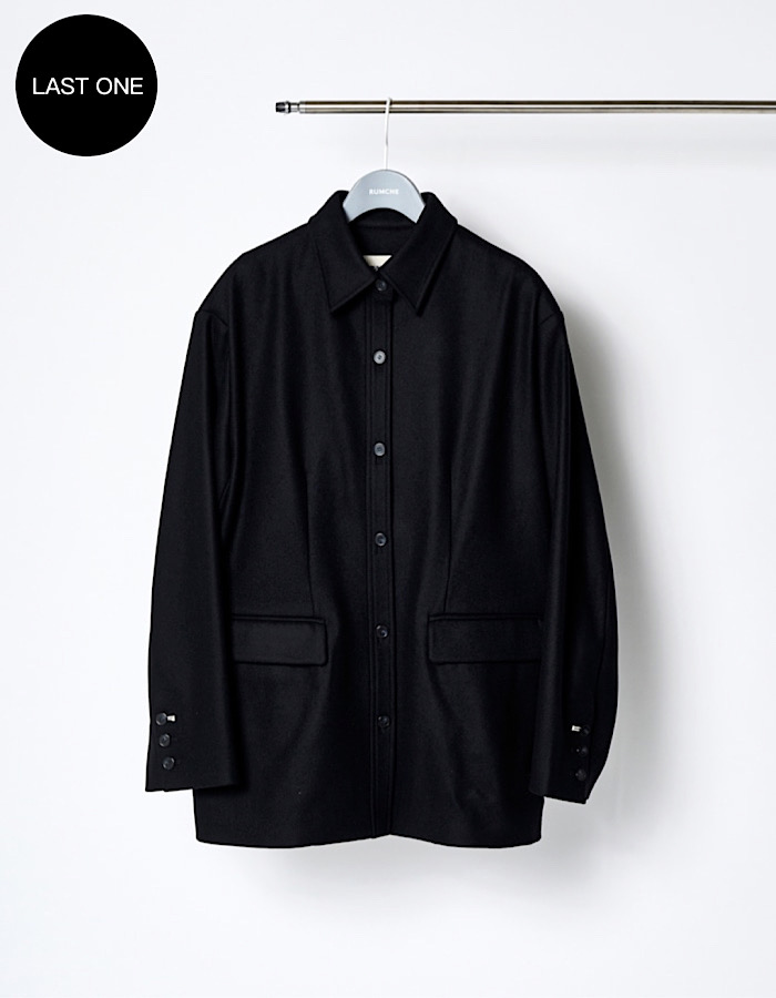 RUMCHE ラムシェ Stripe Cleric Shirt Jacket