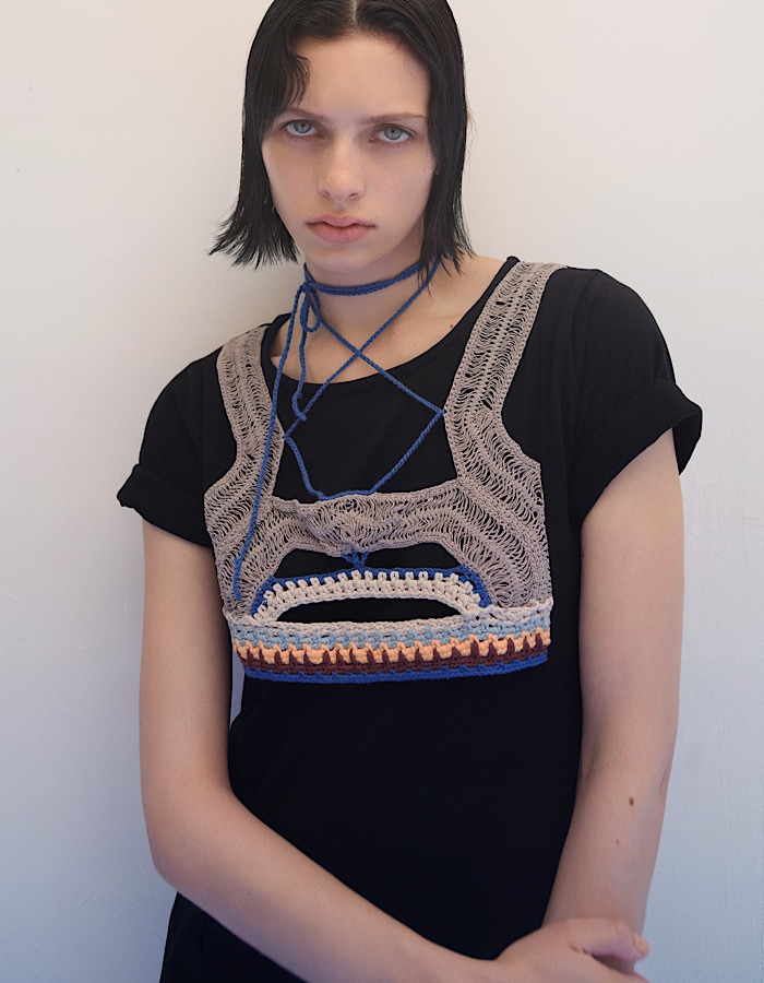 【新品】RUMCHE Stitch Typewriter Dress　ワンピース Knit Docking Cutsew Dress / black | DRESS | RUMCHE OFFICIAL ONLINE