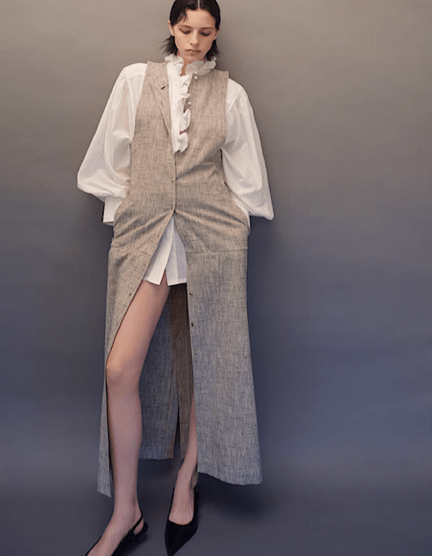 Tweed Dress / gray beige