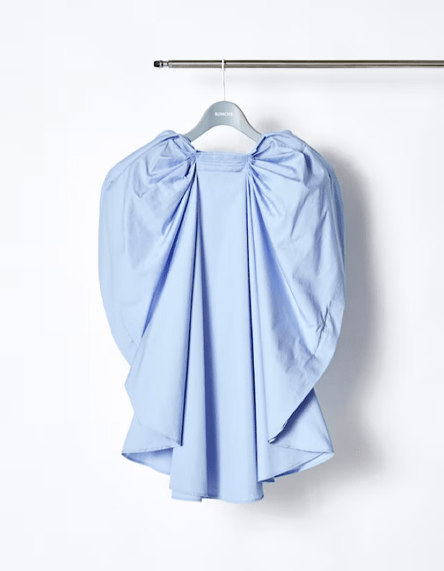Sun & Moon Ruffle Blouse / sax