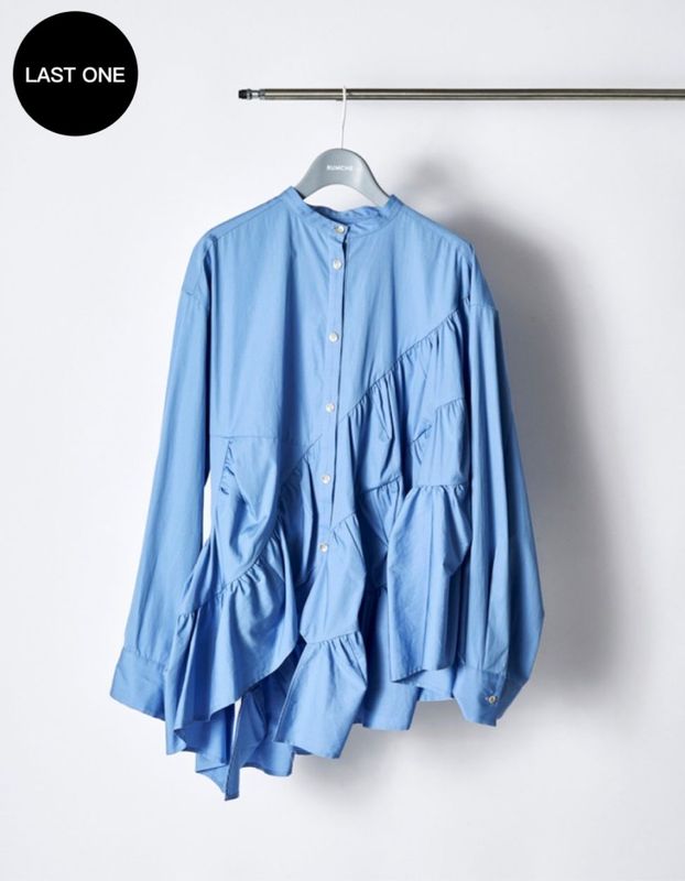 Typewriter Gathered Blouse / sax