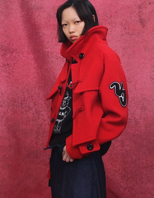 RUMCHEVAN River Short Duffel Coat / red