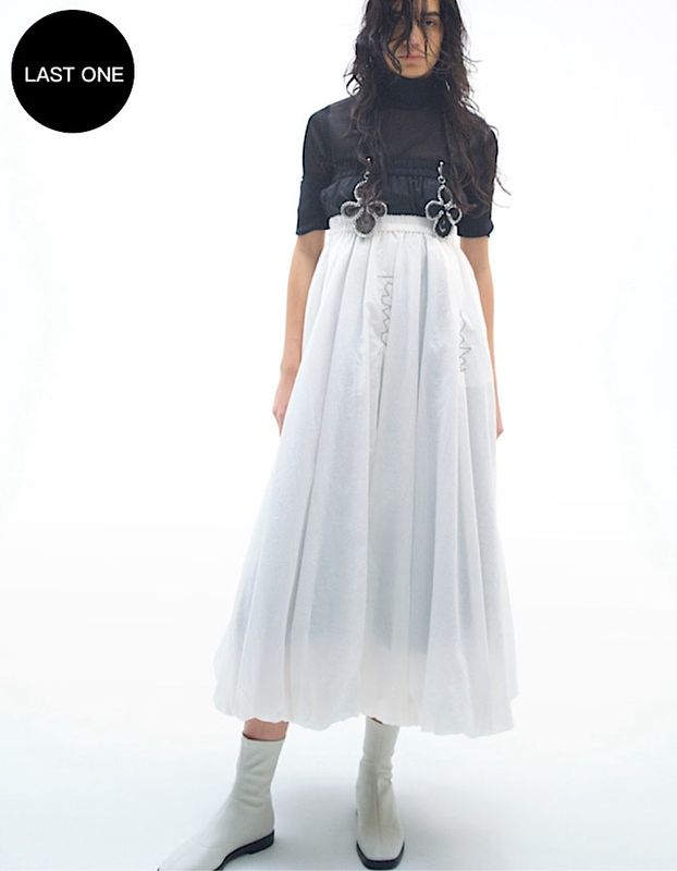 Stitch Balloon Skirt / white