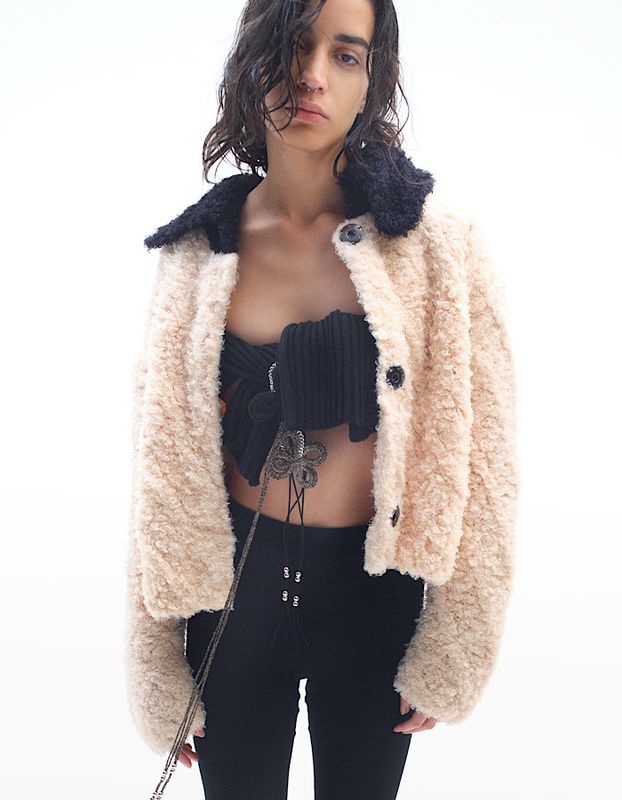 Cable Knit Jacket / off white