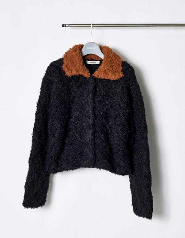 Cable Knit Jacket / black