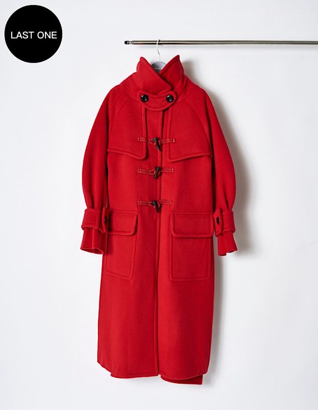 Herringbone Duffle Coat / red | OUTERS,COAT | RUMCHE OFFICIAL