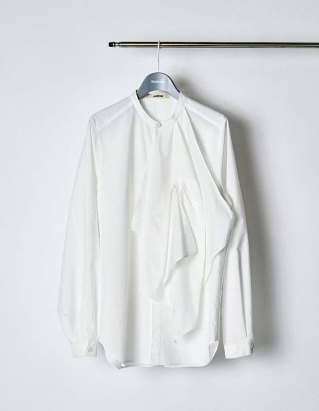 Tuck Chief Band Collar Shirt / white