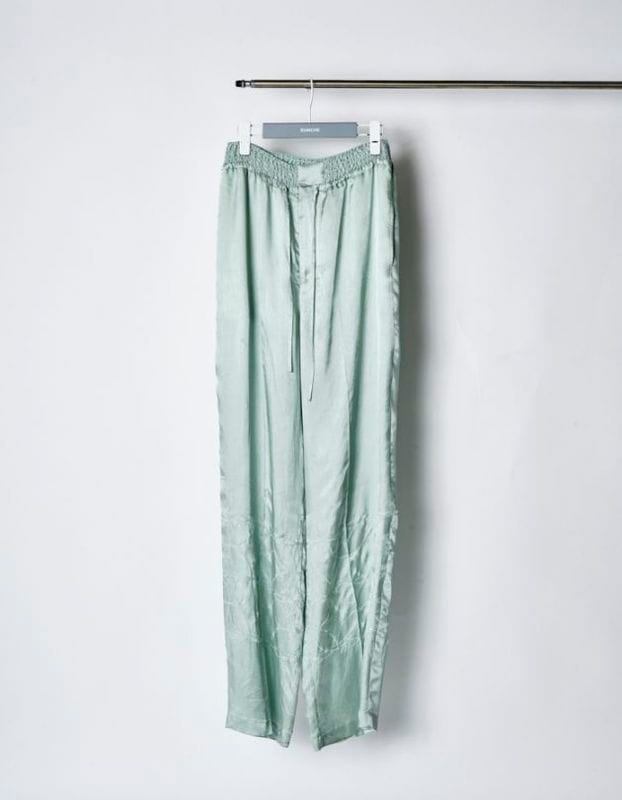 Tapa Pattern Embroidery Trousers / mint