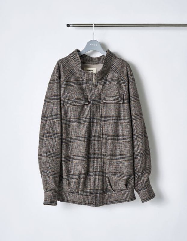 Check Sliver Knit Blouson