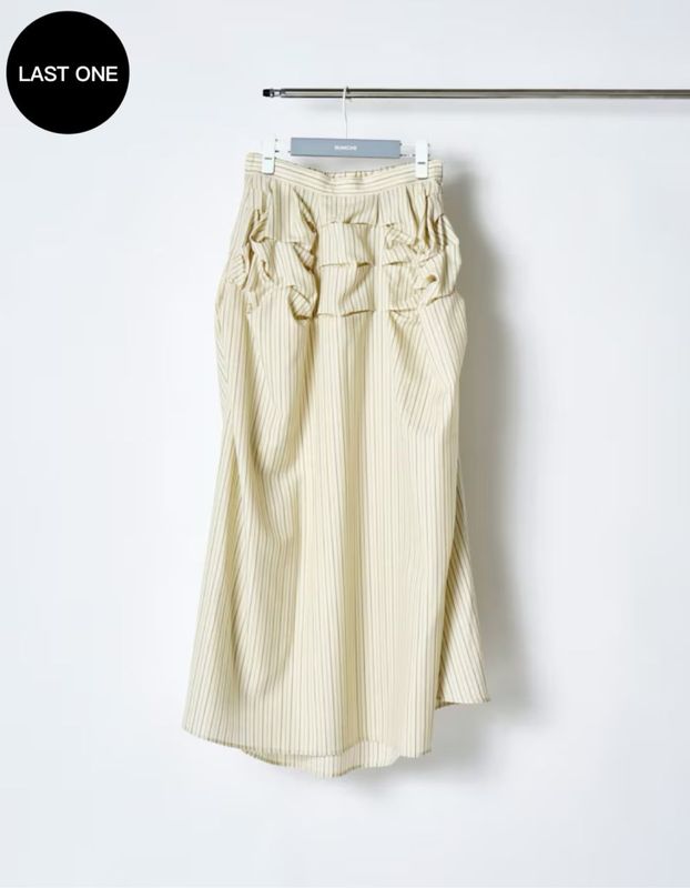 Snowflake Stripe Skirt / ivory