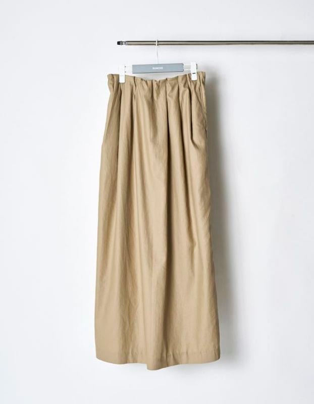 Tuck Gathered Skirt / beige