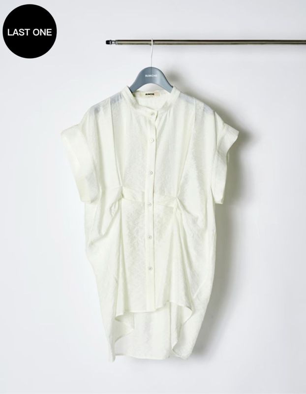 Layered Tuck Sleeveless Blouse / white