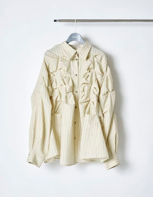 Snowflake Stripe Shirt / ivory