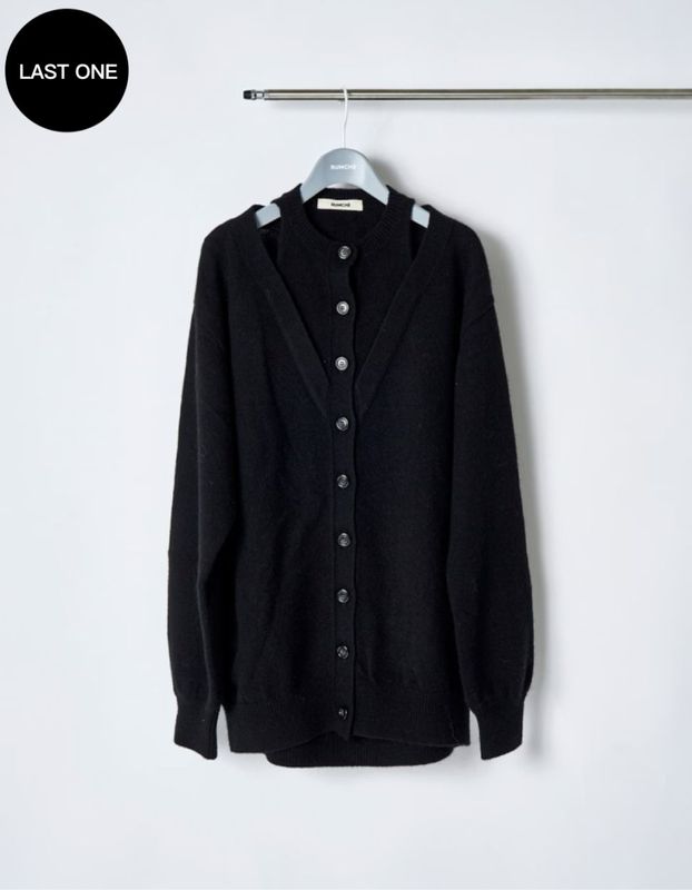 Layered Cardigan / black