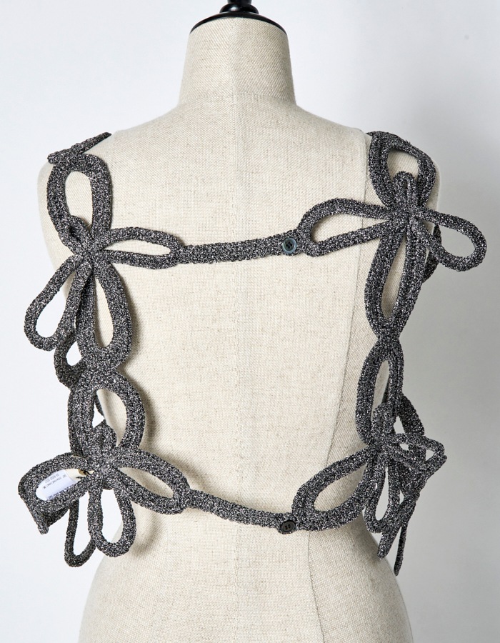 Lame Flower Bond Yarn Harness / silver