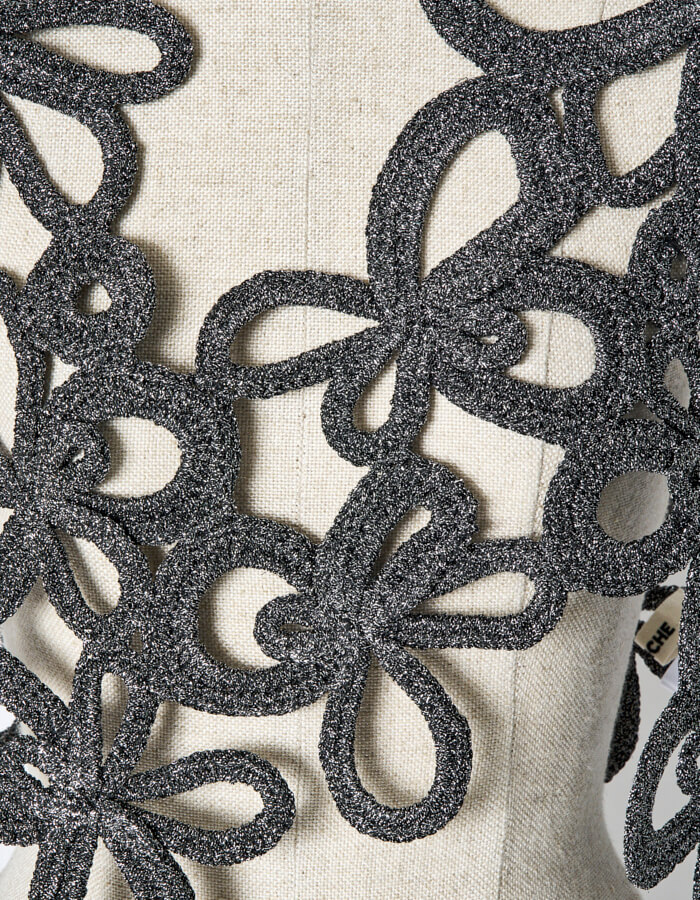 Lame Flower Bond Yarn Harness / silver