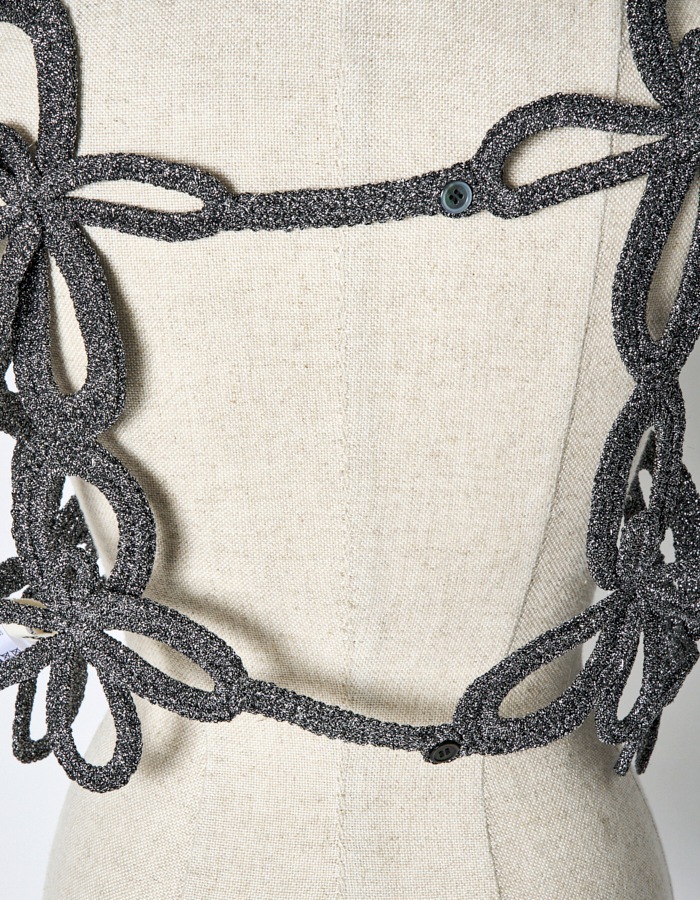 Lame Flower Bond Yarn Harness / silver
