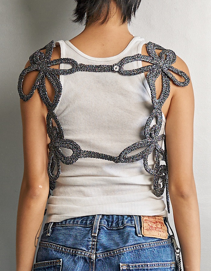 Lame Flower Bond Yarn Harness / silver