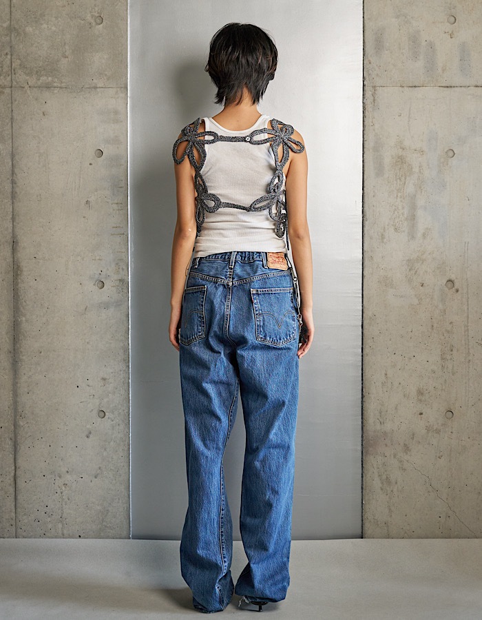 Lame Flower Bond Yarn Harness / silver