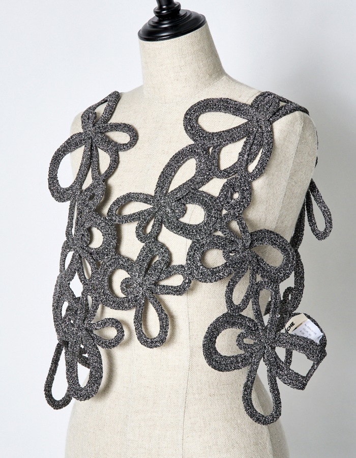 Lame Flower Bond Yarn Harness / silver