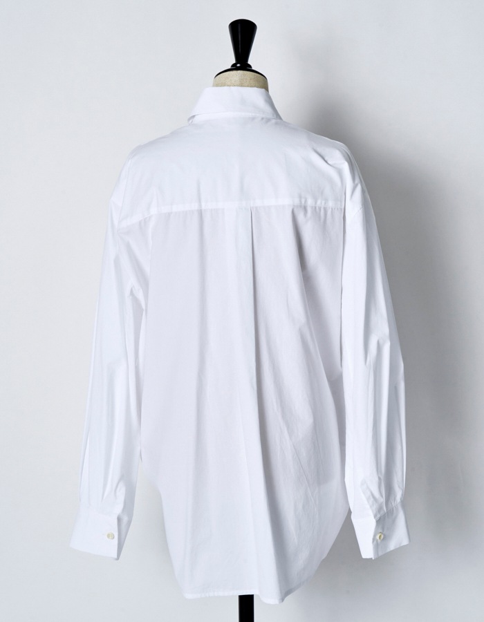 Cotton Layered Tuck Shirt / white