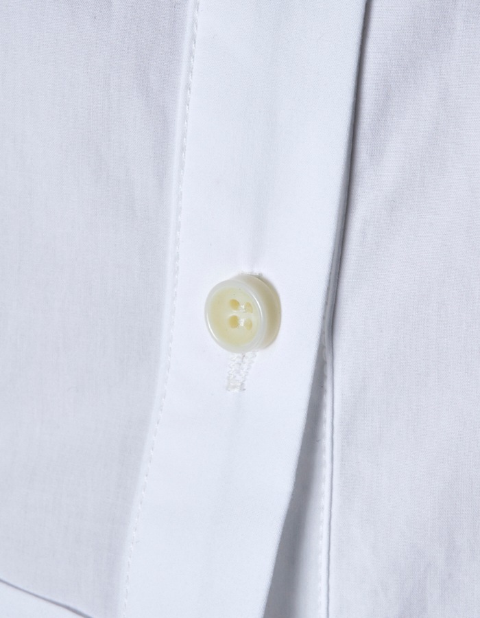 Cotton Layered Tuck Shirt / white