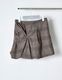 Ballon Tuck Check Mini Skirt / brown