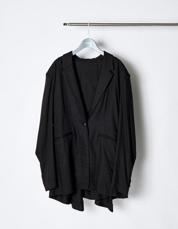 Layered Tuck Jacket / black