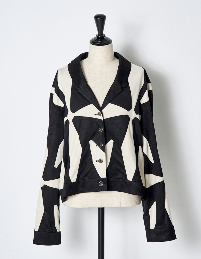 Scissors Patchwork Jacket / black