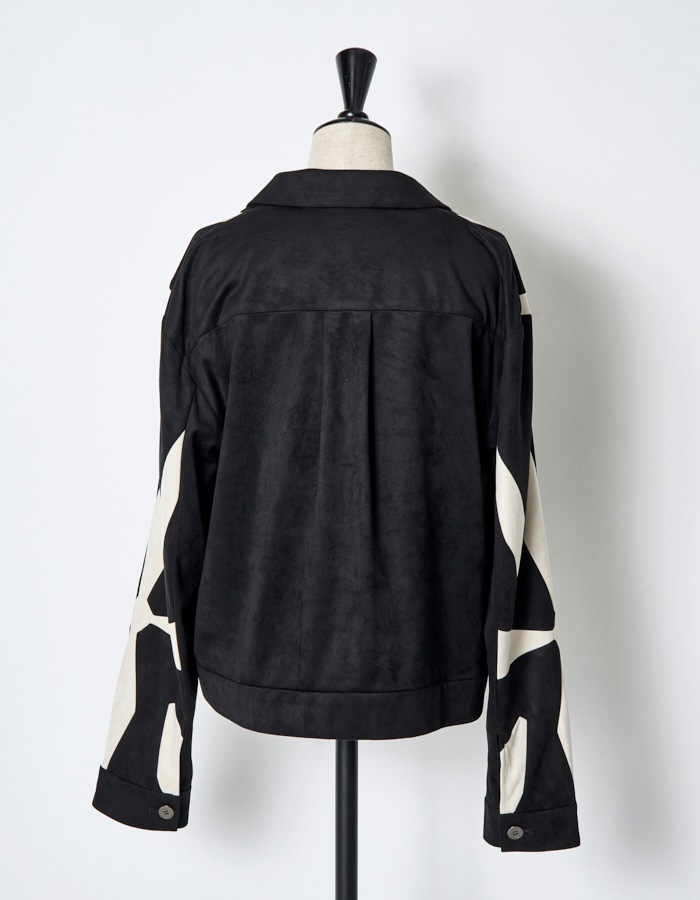 Scissors Patchwork Jacket / black
