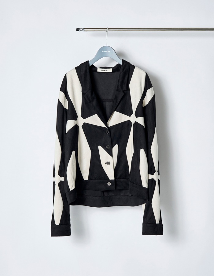 Scissors Patchwork Jacket / black
