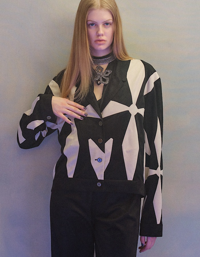 Scissors Patchwork Jacket / black