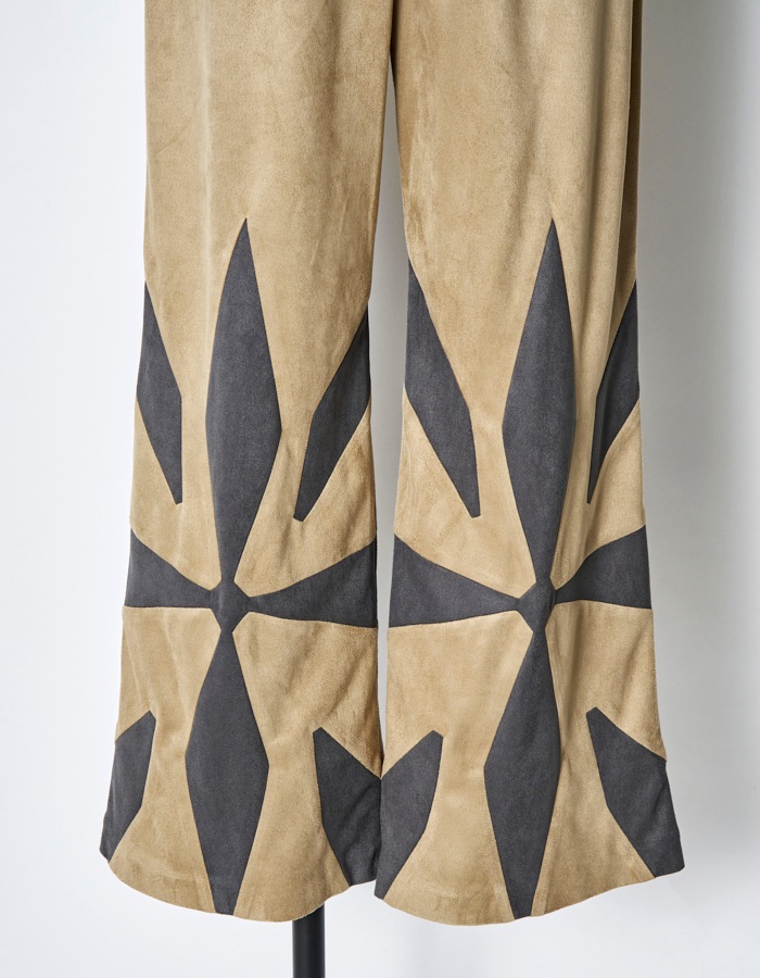 Scissors Patchwork Trousers / beige