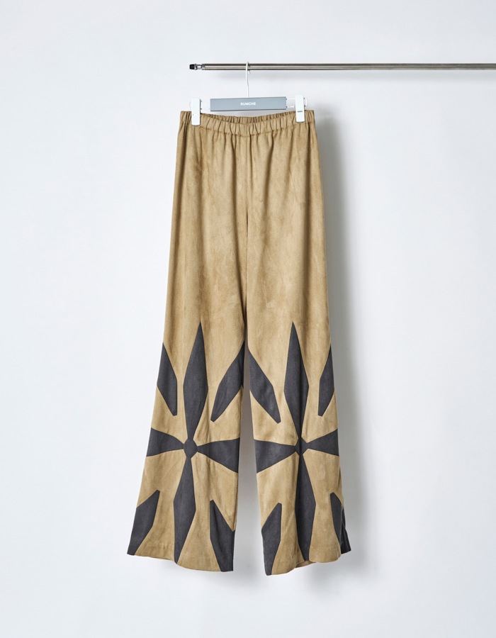 Scissors Patchwork Trousers / beige
