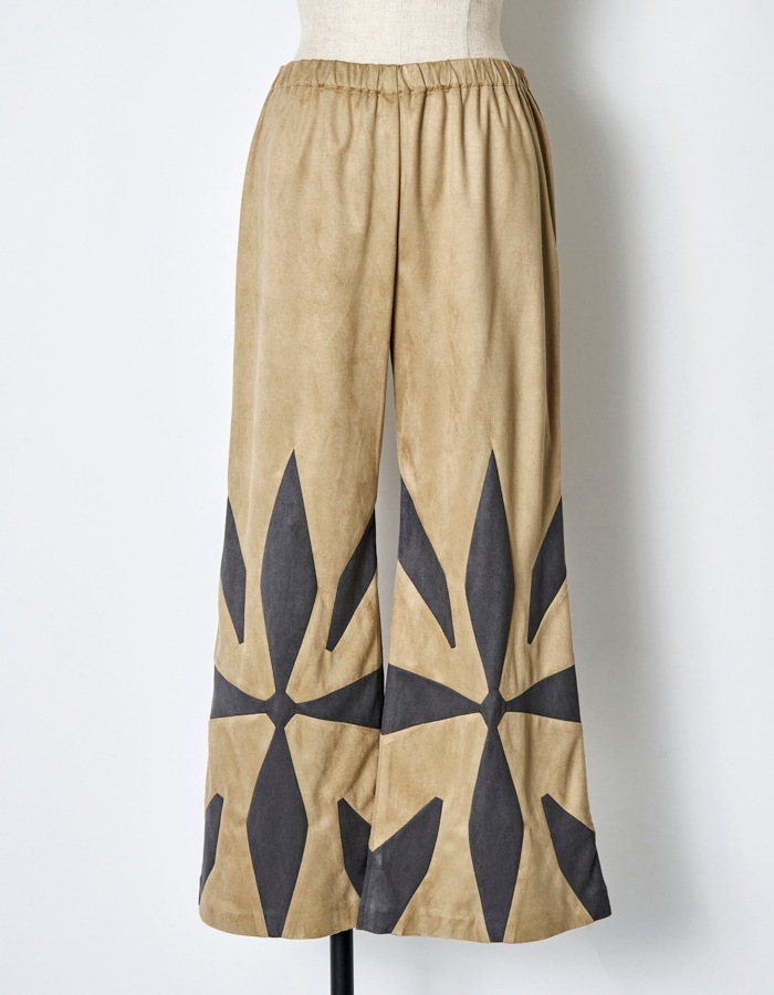 Scissors Patchwork Trousers / beige