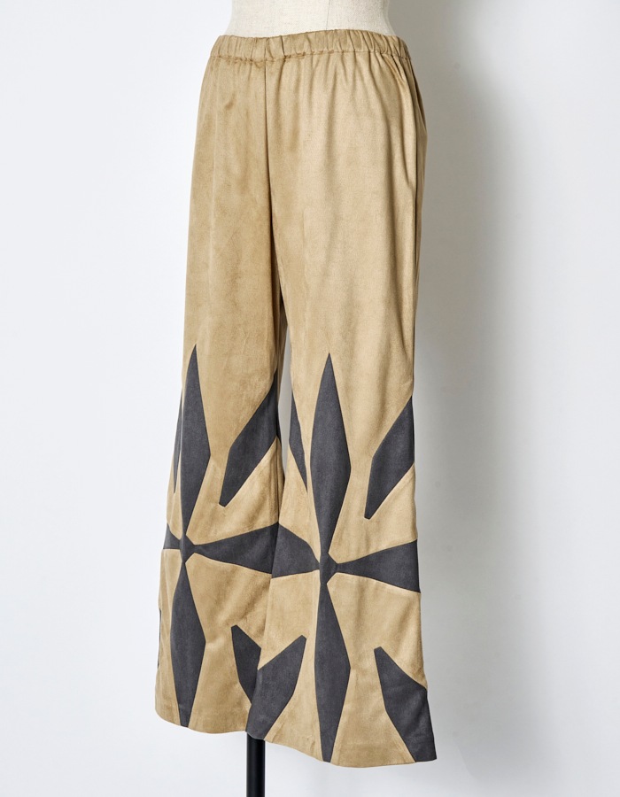 Scissors Patchwork Trousers / beige