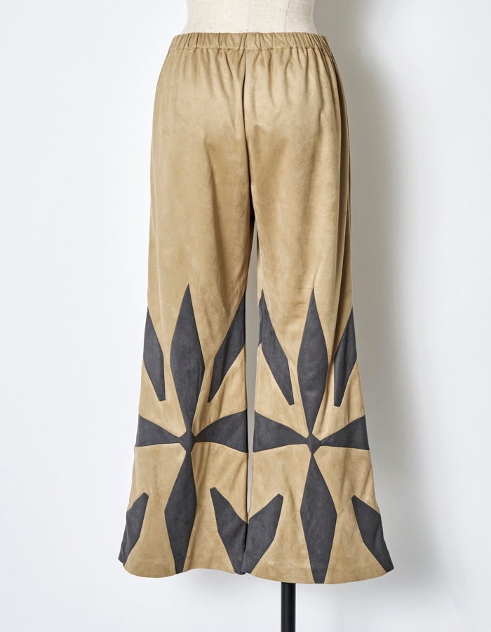 Scissors Patchwork Trousers / beige