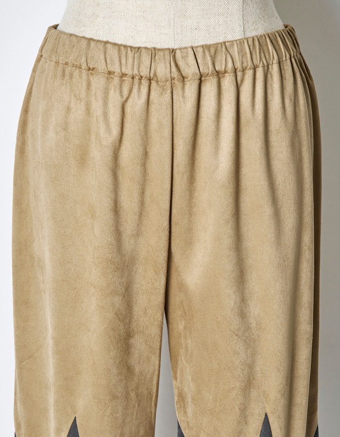 Scissors Patchwork Trousers / beige