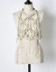 Leaf Fringe Bond Yarn Bustier / beige
