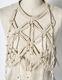 Leaf Fringe Bond Yarn Bustier / beige