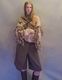 Scissors Patchwork Scarf / beige