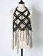 Leaf Fringe Bond Yarn Bustier / black