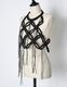 Leaf Fringe Bond Yarn Bustier / black